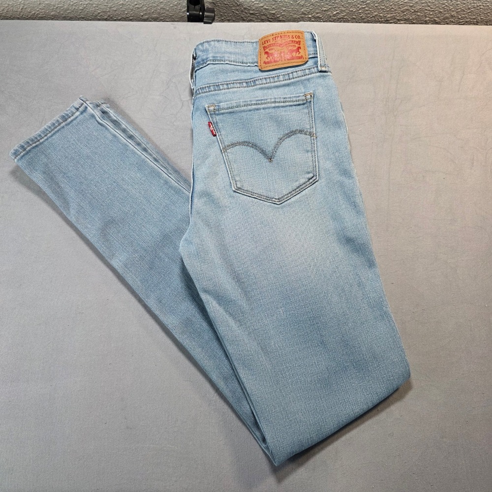 Levis 711 Skinny Jeans Light Wash Blue Mid Rise Denim Pants Size 28 (6)